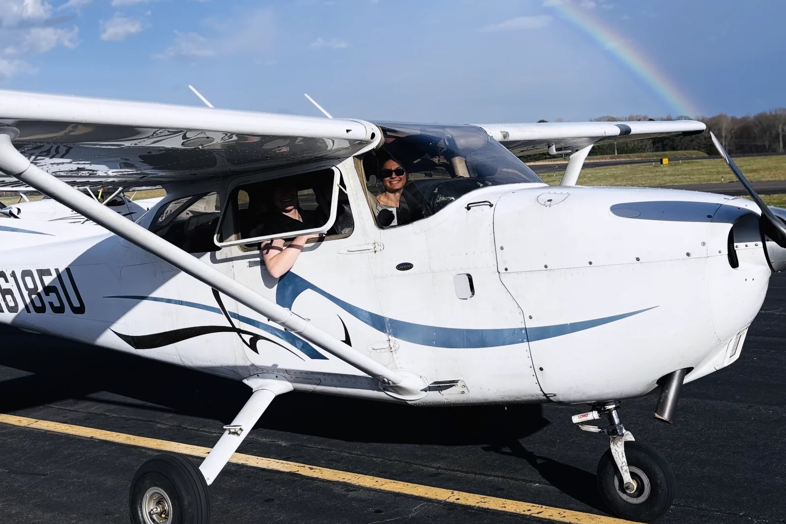 AOA students in plane